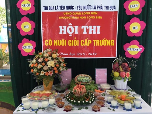 Trường Mầm non Long Biên tổ chức Hội thi “ Cô nuôi giỏi cấp trường” năm học 2018 - 2019.